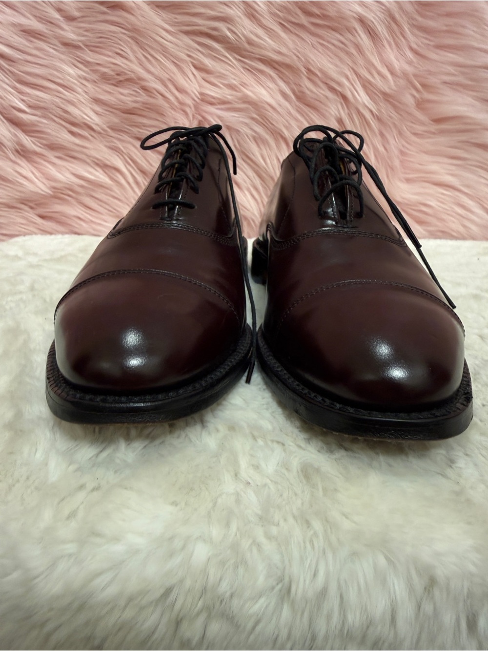 Allen Edmonds Burgundy Cap-Toe Derby Shoes - Picture 3 of 9